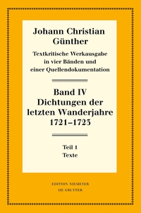 Cover image: Dichtungen der letzten Wanderjahre 1721-1723 1st edition 9783110295214