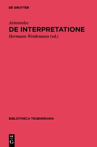 صورة الغلاف: De interpretatione 1st edition 9783110349054