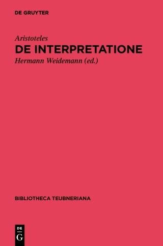 Imagen de portada: De interpretatione 1st edition 9783110349054