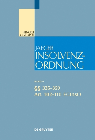 Titelbild: §§ 335-359; Art. 102-110 EGInsO 1st edition 9783110341324