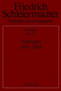 Cover image: Predigten 1816-1819 1st edition 9783110265477