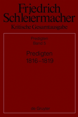 Imagen de portada: Predigten 1816-1819 1st edition 9783110265477