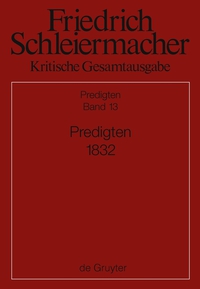 Cover image: Predigten 1832 1st edition 9783110364095