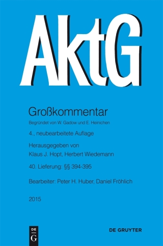 Cover image: §§ 394-395 4th edition 9783110373721