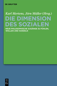Cover image: Die Dimension des Sozialen 1st edition 9783110349931