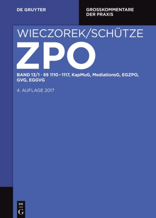 Cover image: §§ 1110-1117, KapMuG, MediationsG, EGZPO, GVG, EGGVG 4th edition 9783110284928