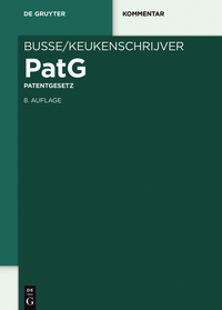 Cover image: Patentgesetz 8th edition 9783110323788