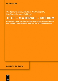صورة الغلاف: Text - Material - Medium 1st edition 9783110363258