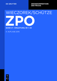 Cover image: Einleitung; §§ 1-23 4th edition 9783110248340