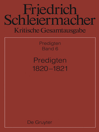 Imagen de portada: Predigten 1820-1821 1st edition 9783110265484
