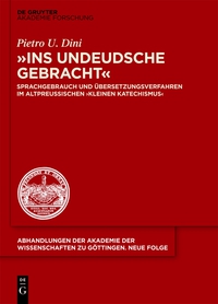 Cover image: "ins undeudsche gebracht" 1st edition 9783110347890