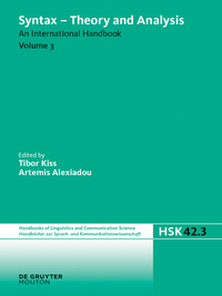 Titelbild: Syntax - Theory and Analysis. Volume 3 1st edition 9783110362985