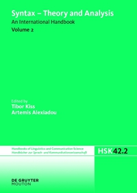 Cover image: Syntax - Theory and Analysis. Volume 2 1st edition 9783110358667