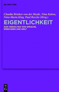 Titelbild: Eigentlichkeit 1st edition 9783110335446