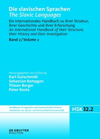 Imagen de portada: Die slavischen Sprachen / The Slavic Languages. Halbband 2 1st edition 9783110171532
