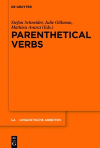صورة الغلاف: Parenthetical Verbs 1st edition 9783110376036