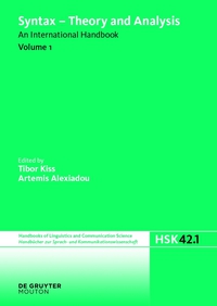 Cover image: Syntax - Theory and Analysis. Volume 1 1st edition 9783110202762
