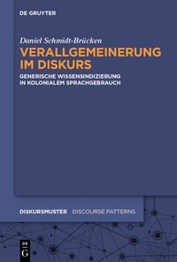 Imagen de portada: Verallgemeinerung im Diskurs 1st edition 9783110378351