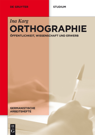 Titelbild: Orthographie 1st edition 9783110374421