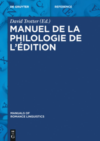 Cover image: Manuel de la philologie de l’édition 1st edition 9783110302462