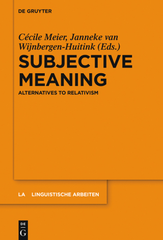 表紙画像: Subjective Meaning 1st edition 9783110374728