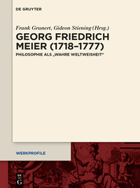Titelbild: Georg Friedrich Meier (1718–1777) 1st edition 9783110401790