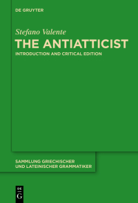 Imagen de portada: The Antiatticist 1st edition 9783110401479