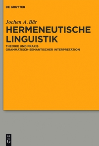 Immagine di copertina: Hermeneutische Linguistik 1st edition 9783110405118