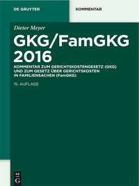Titelbild: GKG/FamGKG 2016 15th edition 9783110411812