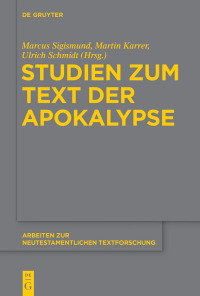 Cover image: Studien zum Text der Apokalypse 1st edition 9783110411348