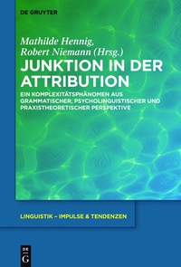 Cover image: Junktion in der Attribution 1st edition 9783110414776