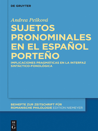 Imagen de portada: Sujetos pronominales en el español porteño 1st edition 9783110415759