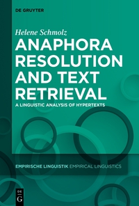Imagen de portada: Anaphora Resolution and Text Retrieval 1st edition 9783110416749