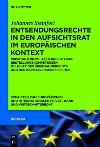 Cover image: Entsendungsrechte in den Aufsichtsrat im europäischen Kontext 1st edition 9783110425536