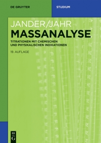 Cover image: Massanalyse 19th edition 9783110415780