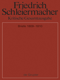 Imagen de portada: Briefwechsel 1809-1810 1st edition 9783110437812