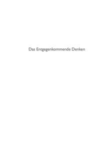 Omslagafbeelding: Das Entgegenkommende Denken 1st edition 9783110439564