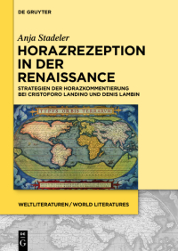 Cover image: Horazrezeption in der Renaissance 1st edition 9783110438819