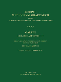 Cover image: Galeni De locis affectis I–II 1st edition 9783110441765