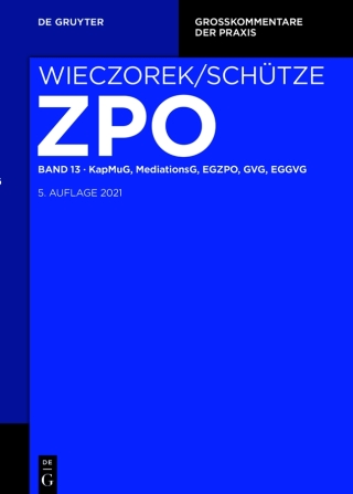 صورة الغلاف: KapMuG, MediationsG, EGZPO, GVG, EGGVG 5th edition 9783110442984