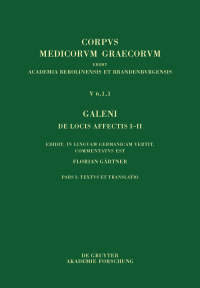 Omslagafbeelding: Galeni De locis affectis I–II 1st edition 9783110441765