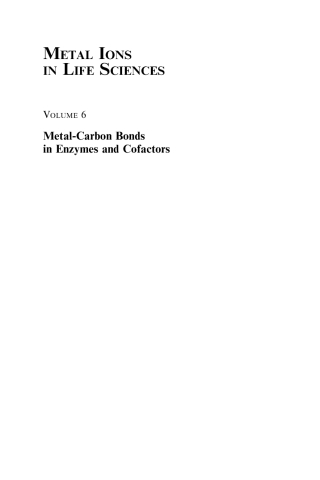 Cover image: Metal-Carbon Bonds in Enzymes and Cofactors 1st edition 9783110442793