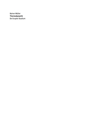 Titelbild: Thermodynamik 2nd edition 9783110445312