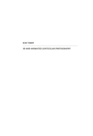 Cover image: 3D and Animated Lenticular Photography 1st edition 9783110413069