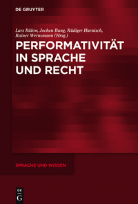 Immagine di copertina: Performativität in Sprache und Recht 1st edition 9783110462647
