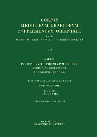 Imagen de portada: Galeni in Hippocratis Epidemiarum librum II commentariorum IV-VI versio Arabica et indices 1st edition 9783110462982