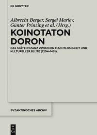 Imagen de portada: Koinotaton Doron 1st edition 9783110469530