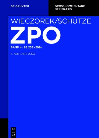 Cover image: §§ 253-299a 5th edition 9783110470277