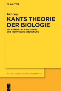 Imagen de portada: Kants Theorie der Biologie 1st edition 9783110471106