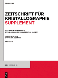 Imagen de portada: 24th Annual Conference of the German Crystallographic Society, March 14–17, 2016, Stuttgart, Germany 1st edition 9783110444902